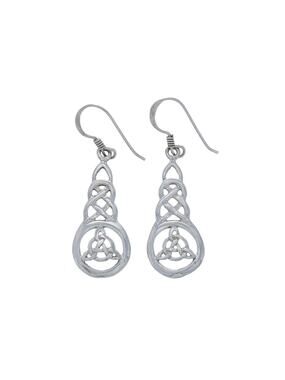Vintage Sterling Silver 925 Celtic Knot Dangle Earrings